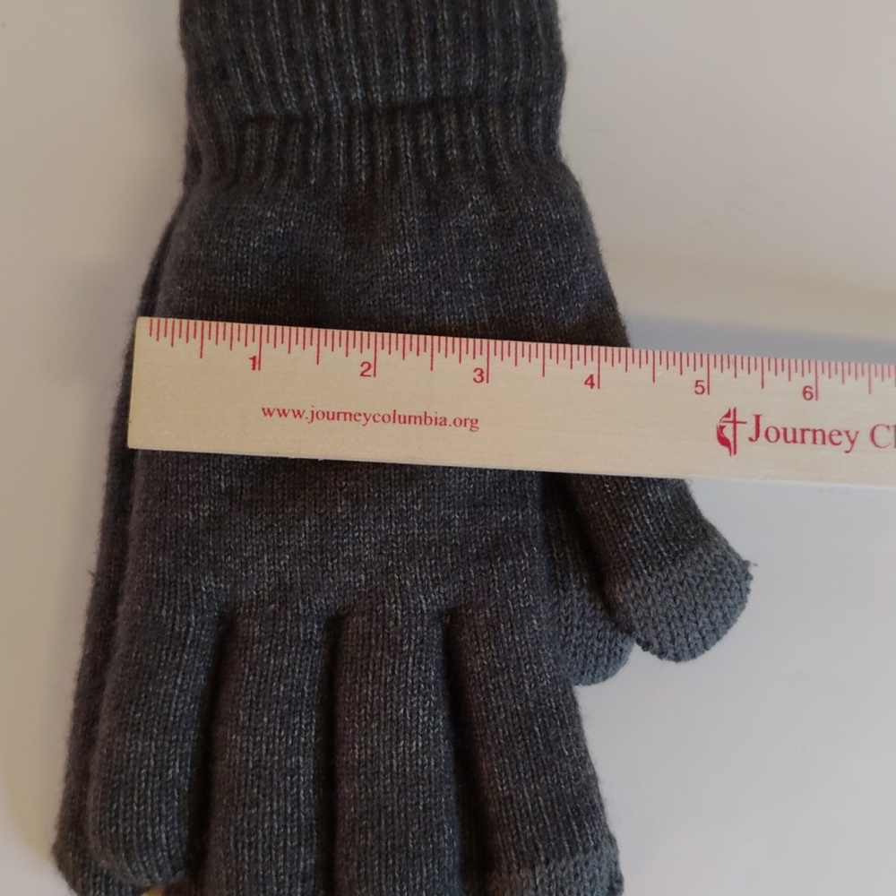 Sherpa Lined Gray Knit Men's Gloves - Picture 8 of 8